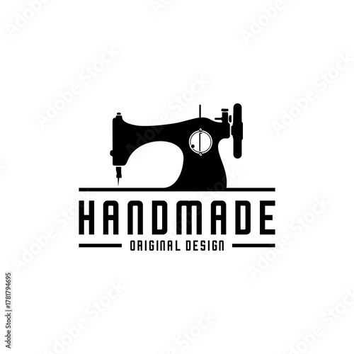 simple sewing machine logo, tailor logo