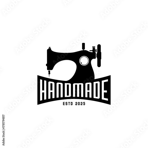 simple sewing machine logo, tailor logo