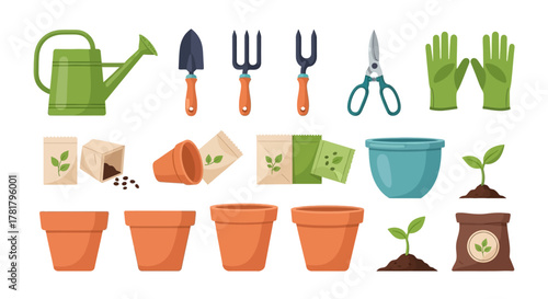 Gardening Tools and Equipment Set Planting and Cultivating Essentials