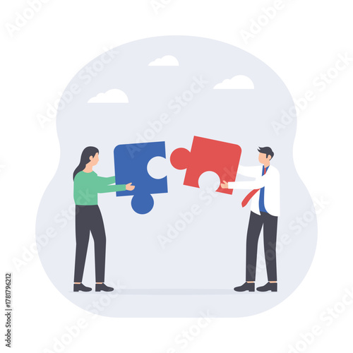 Collaboration and joint effort for success Illustration 