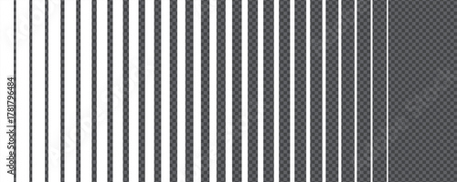 Gradient transition lattice with line stripe pattern and smooth gradation vector background. The gradient transition lattice creates vertical geometry on transparent bg with balanced spacing.