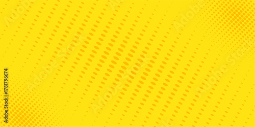 Dots comic yellow background raster gradient halftone, stock vector illustration disign
