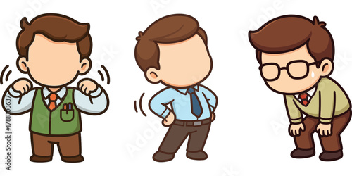 office worker embarrassed turning away and shy hand gesture