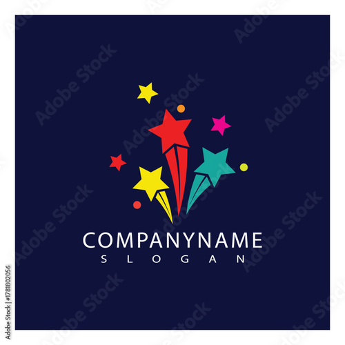 Fireworks logo vector background and symbol