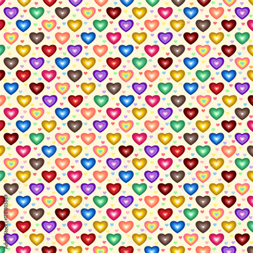 Elegant Heart Pattern with Small Heart Decorations Wrapping Paper Illustration for Wedding