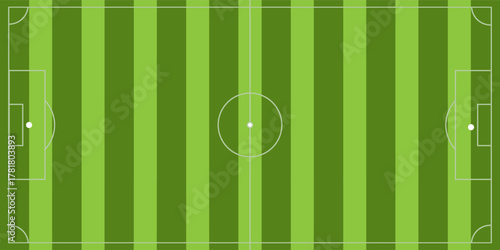 Soccer field in flat style. Football stadium vector illustration on isolated background. eps10