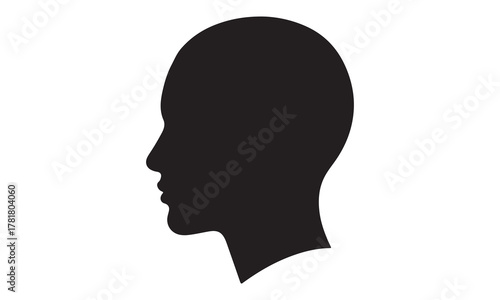 Profile silhouette of a human head with adobe illustrator icon silhouette