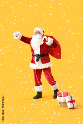 Santa Claus with bag and Ch...