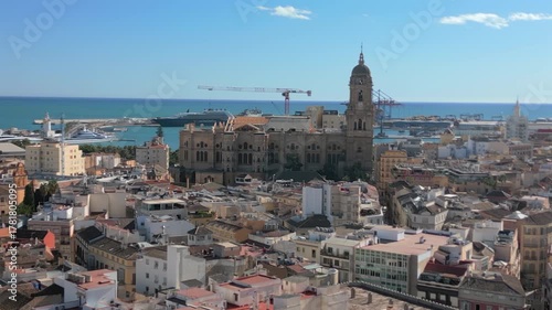 Málaga cityscape with the Cathedral of the Incarnation, Spain.