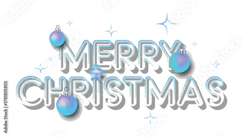 Merry Christmas Wishes: festive message, designed with shimmering blue ornaments and sparkling stars, the vibrant design evokes the joyful spirit of the holiday season.