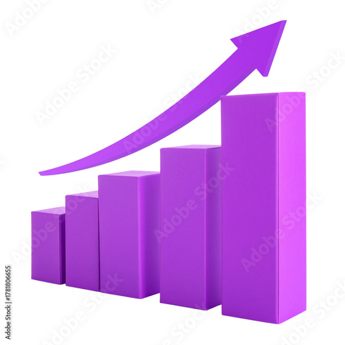 Free Download Business graph with an arrow showing growth and success on a white background, representing financial data and market progress - GFXLoad