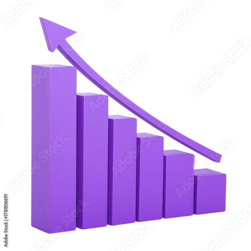 Free Download Business graph with an arrow showing growth and success on a white background, representing financial data and market progress - GFXLoad