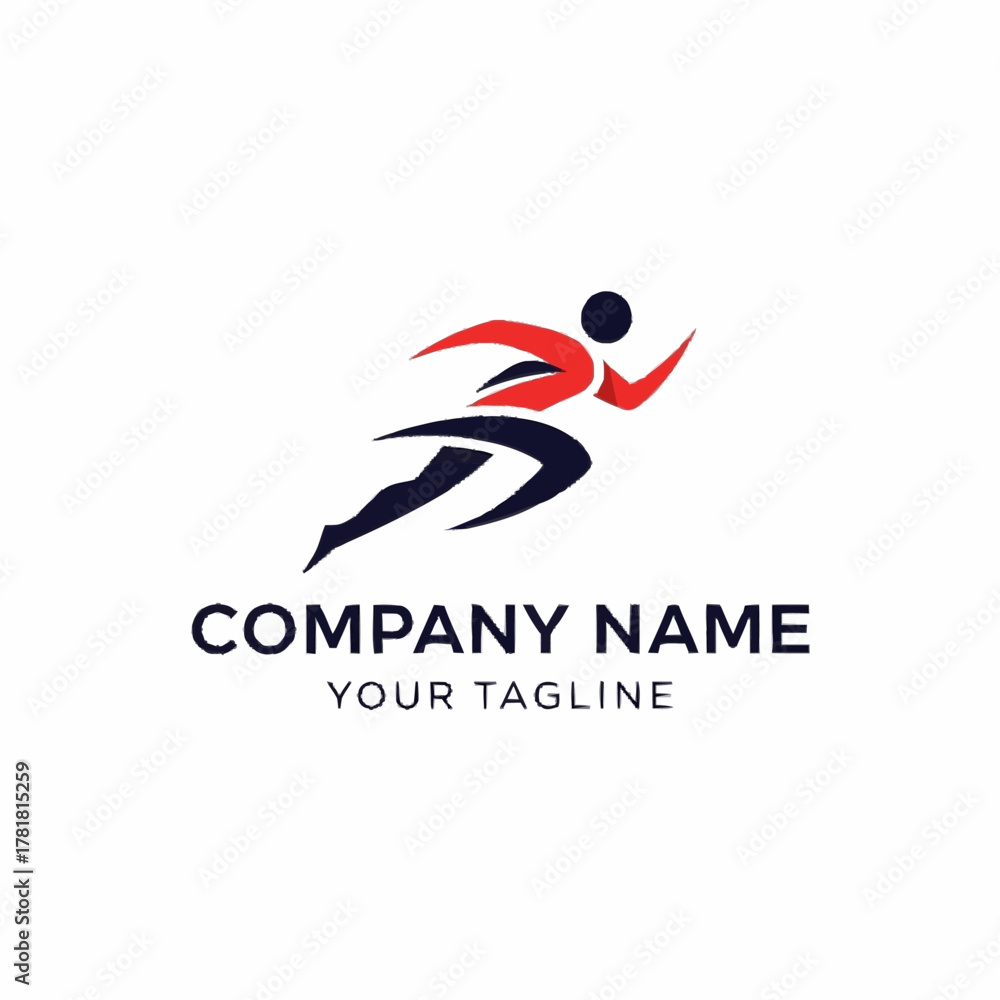 Obraz premium Dynamic runner logo representing speed and athletic performance in motion.