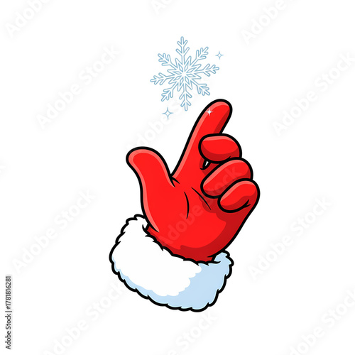 Santa's magic touch creates a sparkling snowflake for winter wishes