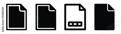 file minimal flat icon set, black color and white background