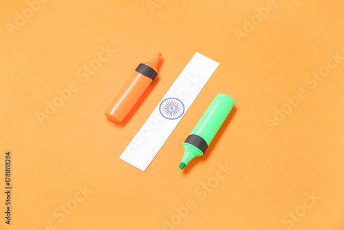 Indian flag made of colorfu...