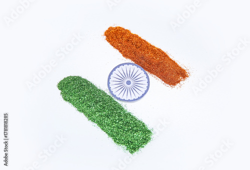 Indian flag made of glitter...