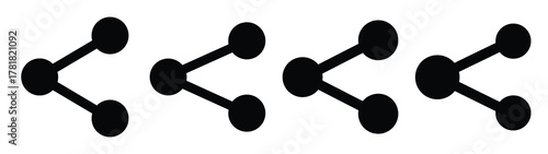 share minimal flat icon set, black color and white background