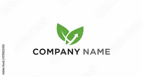 Green Leaf Arrow Logo for Business Growth and Sustainability.