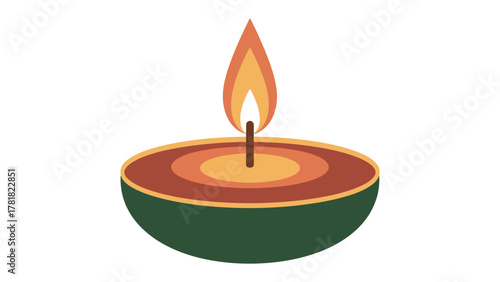 Candle's Serenity: A simple illustration of a lit candle, representing warmth and peace.