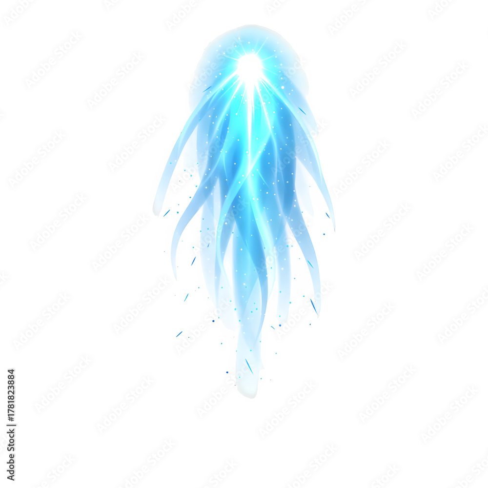 Obraz premium UFO blue light beam. illustration design.
