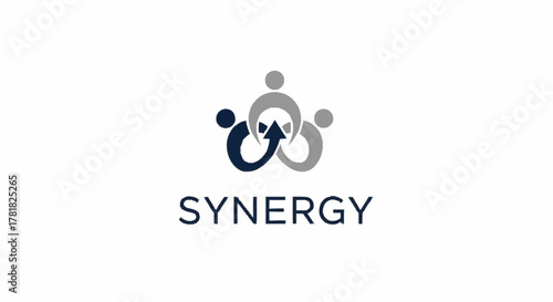 Synergy logo representing teamwork collaboration and unified effort for success.