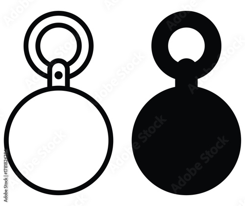 Minimalist Design of Round Pendant Shapes in Black and White Colors