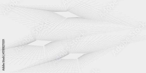 Crumpled white paper sheet with check grid lines overlay - wrinkled notebook page with mathematical graph squares, folded texture on checkered surface for school homework or office calculations.