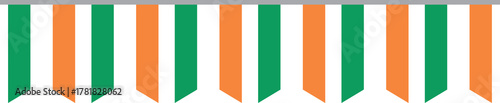 Free Download Seamless flag of Ireland party bunting border. Flat design illustration. - GFXLoad