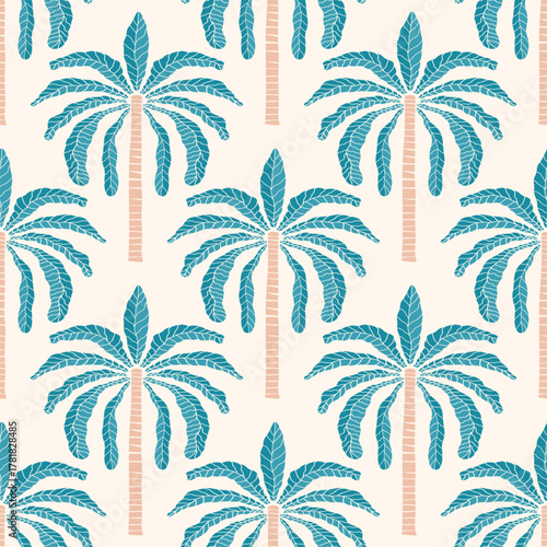 Tropical Palm Tree Seamless Pattern