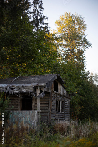 The old barn. A collapsed house. An abandoned wooden building.