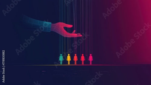 Empowering governance a vibrant graphic illustration of control and power in a dynamic environment