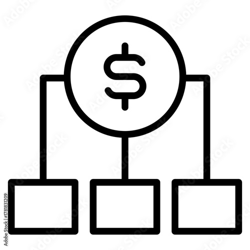 Money Allocation Outline Icon