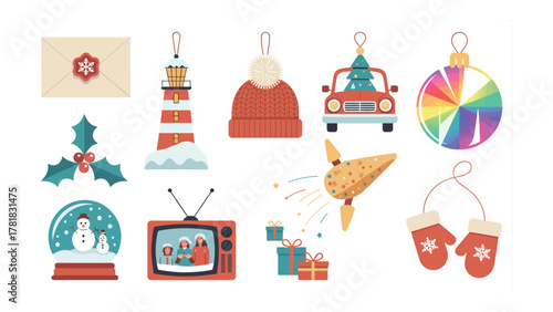 Christmas Ornaments Collection: A festive collection of vibrant and cheerful Christmas ornaments. each telling a tale of holiday cheer and festive celebration.