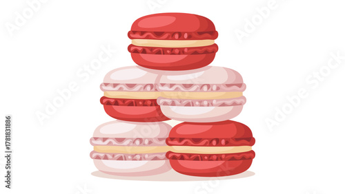 Macaron Tower: A delightful assortment of colorful macarons are stacked in a visually appealing tower, showcasing the perfect combination of textures and flavors. 