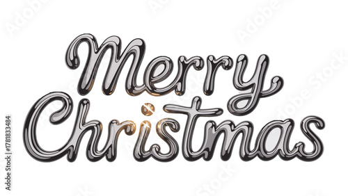 Merry Christmas Greeting in Silver: A stylish and festive Merry Christmas greeting, rendered in elegant silver, radiates warmth and seasonal cheer. 
