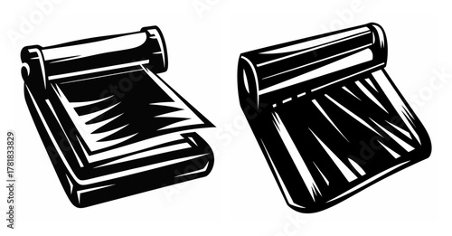 Two classic paper cutters showing different angles for office supplies and crafting tools