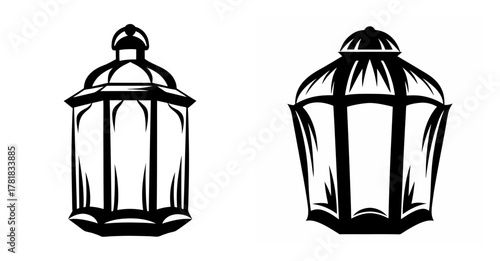 Two vintage style decorative lanterns offering warm ambiance and classic charm for various settings