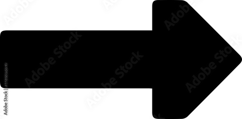 Sleek black arrow pointing right, perfect for call to action buttons, website design, and modern infographics to guide user attention and highlight direction
