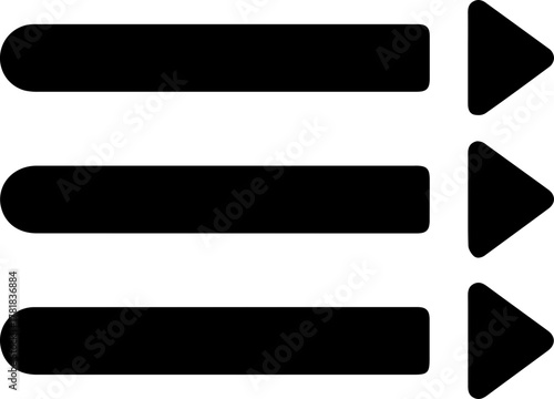Sleek modern navigation menu icon with rounded edges, perfect for app design, website interfaces, and user experience projects, originally vector graphics