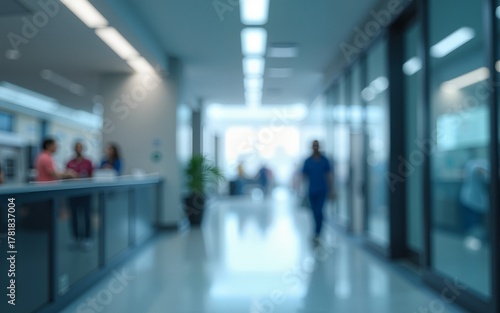 Wallpaper Mural abstract defocused blurred technology space background, empty business corridor or shopping mall. Medical and hospital corridor defocused background with modern laboratory . High quality Torontodigital.ca