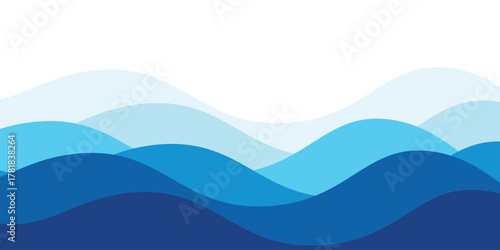 Sea waves layered vector background illustration and sea beach vector illustration.