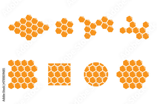 Honeycomb Pattern Set — Geometric Bee Hive Texture Vector
