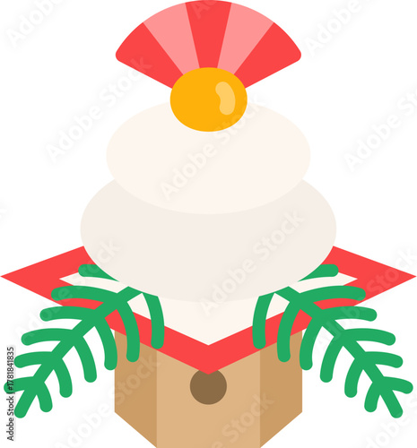 鏡餠のアイコンのイラスト