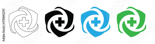 health protection logo icon, symbol of maintaining health