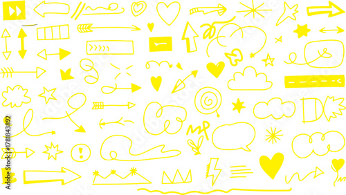 Hand drawn music icons set vector illustration sketch symbol doodle design pattern