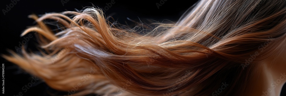Naklejka premium Flowing auburn hair with dynamic movement