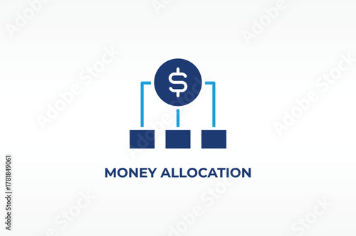 MONEY ALLOCATION vector, icon or logo sign isolated symbol illustration