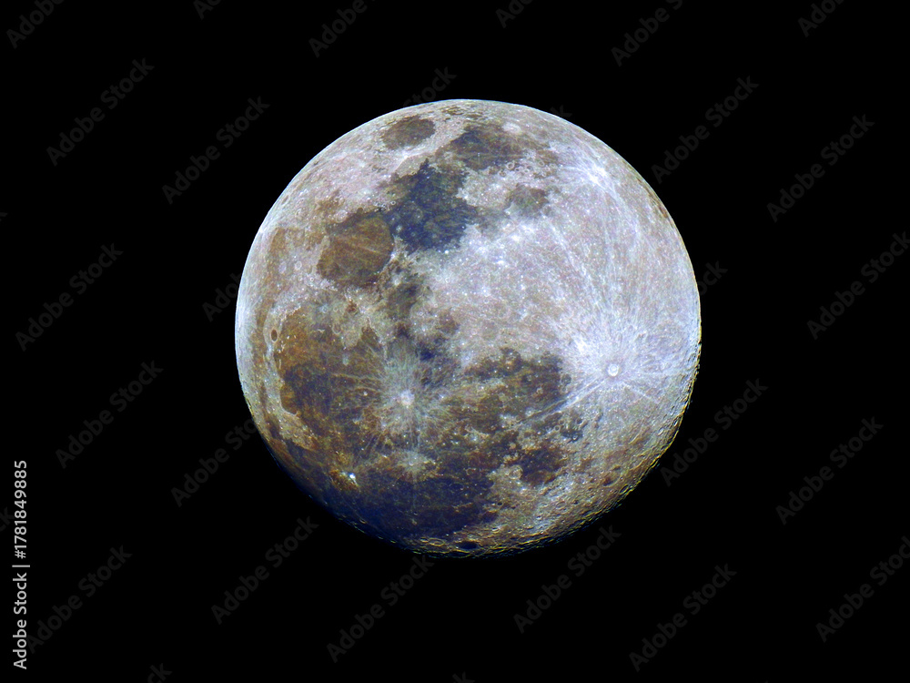 Fototapeta premium Moon at November 4, 2025 - 1 day before supermoon 