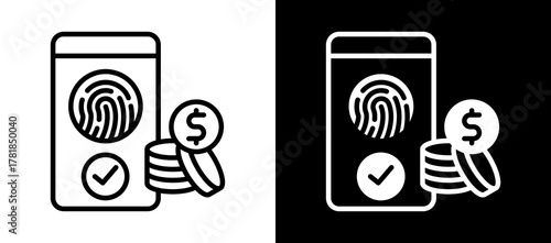 Payment Authentication whiteblack icon